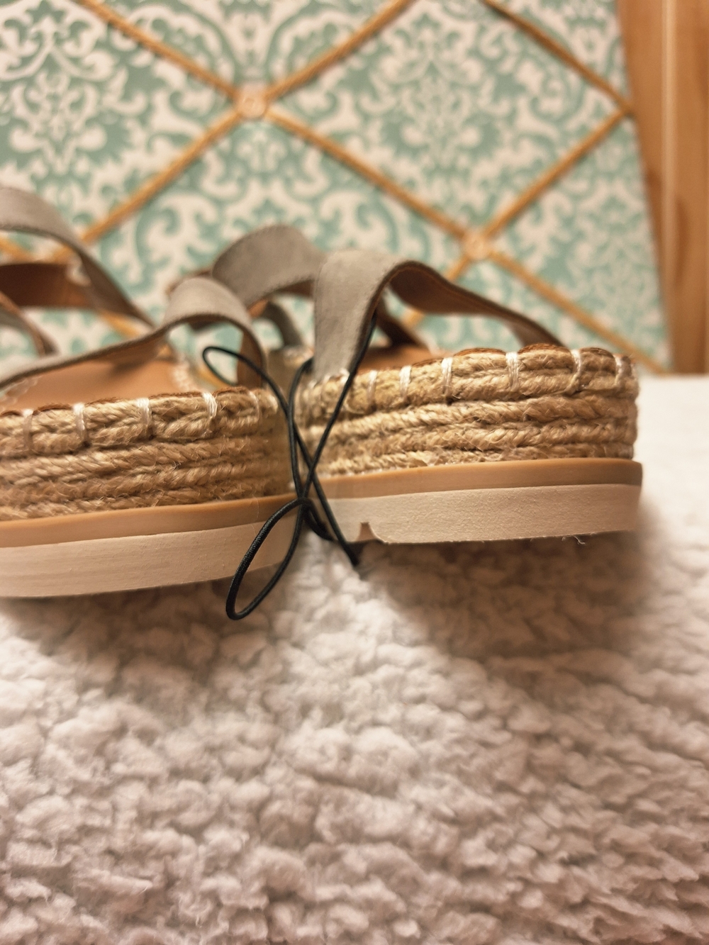 NWT Women's Taupe Espadrille Platform Sandals Sz 7.5 - Picture 10 of 16